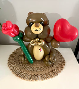 Valentines Balloons- Valentine Balloon Teddy with heart and Rose