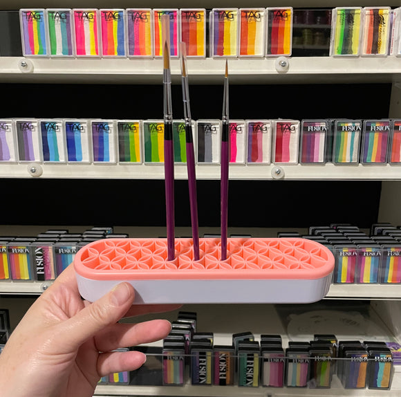 Silicon brush stand/ holder- Coral