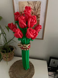 Valentines Bunch of 12 Longstem  Balloon Roses- choose your colour