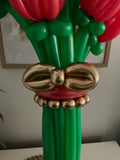 Valentines Bunch of 12 Longstem  Balloon Roses- choose your colour