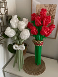 Valentines Bunch of 12 Longstem  Balloon Roses- choose your colour