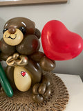 Valentines Balloons- Valentine Balloon Teddy with heart and Rose