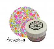 Amerikan Body Art non smear chunky glitter creme- Orion 15g