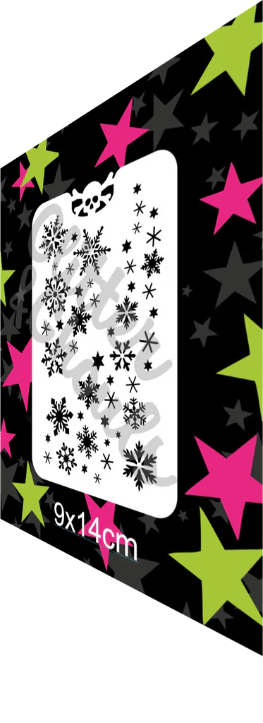 Glitter and Ghouls Face Painting Stencil- Snowflake blizzard