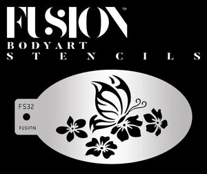 Fusion Body Art  Face Painting Stencil- Butterfly Flutter  FS32