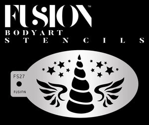 Fusion Body Art  Face Painting Stencil- Magical Unicorn Horn FS27