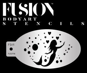 Fusion Body Art  Face Painting Stencil-Mermaid Story-  FS01