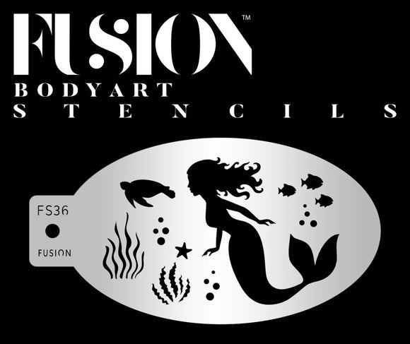 Fusion Body Art  Face Painting Stencil- Mermaid FS36