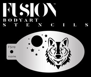 Fusion Body Art  Face Painting Stencil- Mythical Wolf FS09