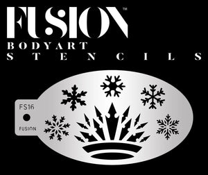 Fusion Body Art  Face Painting Stencil- Snow Queen FS16