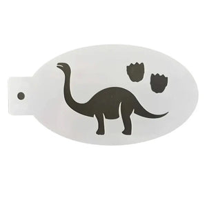 Face Painting Stencil- Sauropod Dinosaur and footprints