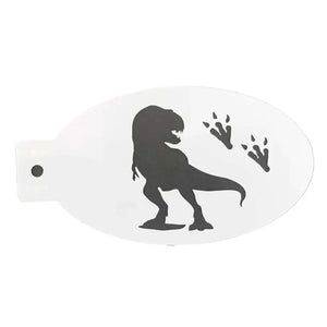 Face Painting Stencil- Tyrannosaurus Rex and footprints