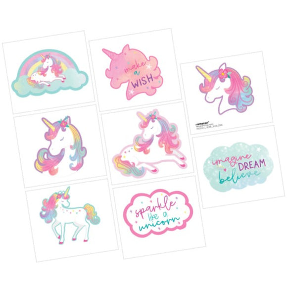 Enchanted Unicorns temporary Tattoo Pack- Apply with water