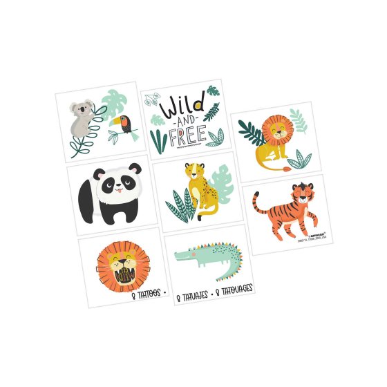 Get Wild Jungle temporary Tattoo Pack- Apply with water