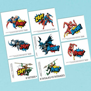 Justice League  temporary Tattoo Pack- Apply with water