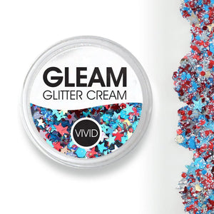 Vivid non smear Glitter cream- Red White and Boom