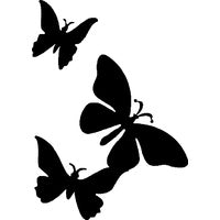 Glitter Tattoo Stencil - Triple Butterfly