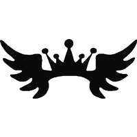 Glitter Tattoo Stencil - Crown with wings